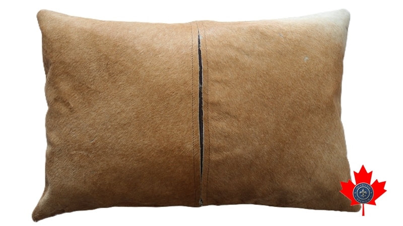 400027. 21' Beige Cowhide Pillow.