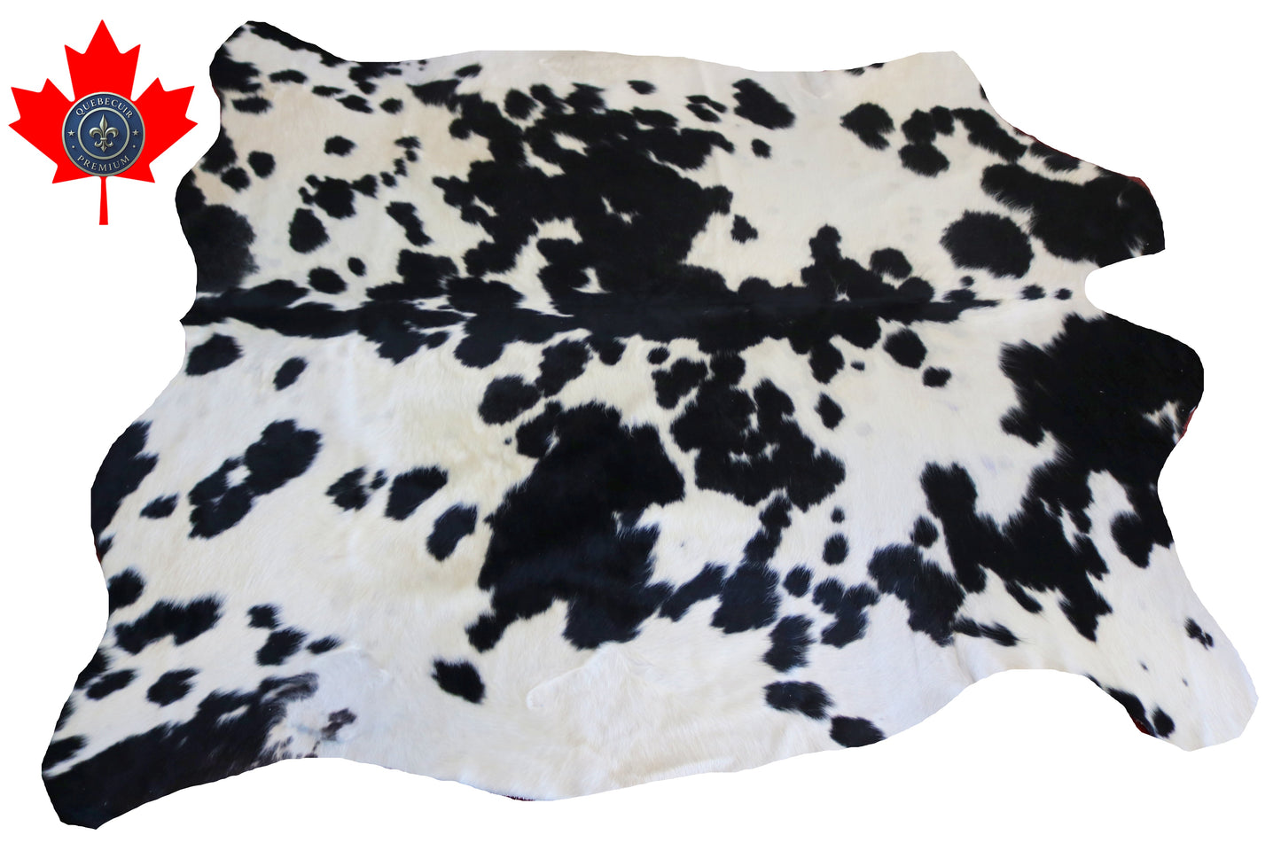 200249- Cowhide Rug Tapis Peau de Vache -Collection Quebecuir Premium BLACK & WHITE