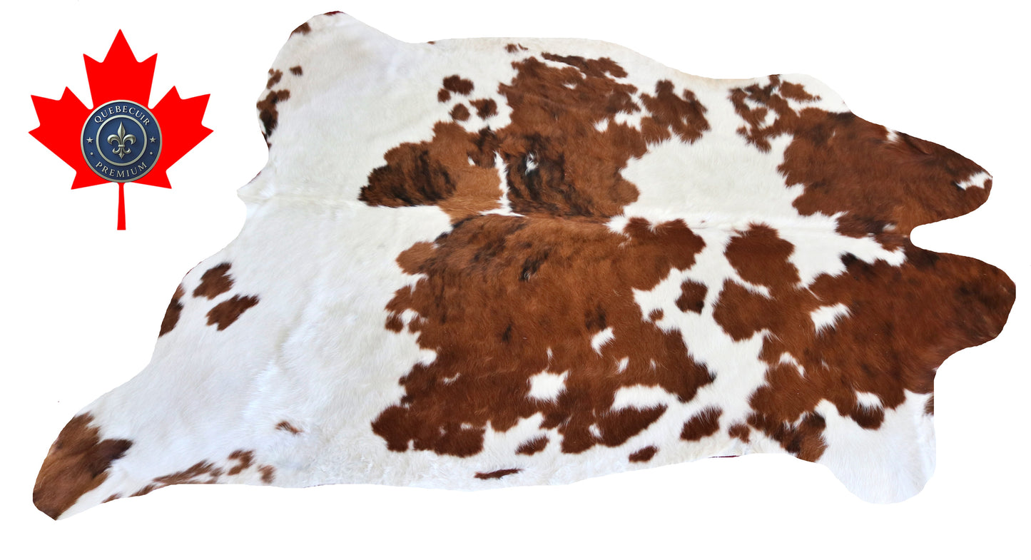 200250- Cowhide Rug Tapis Peau de Vache -Collection Quebecuir Premium TRICOLOR