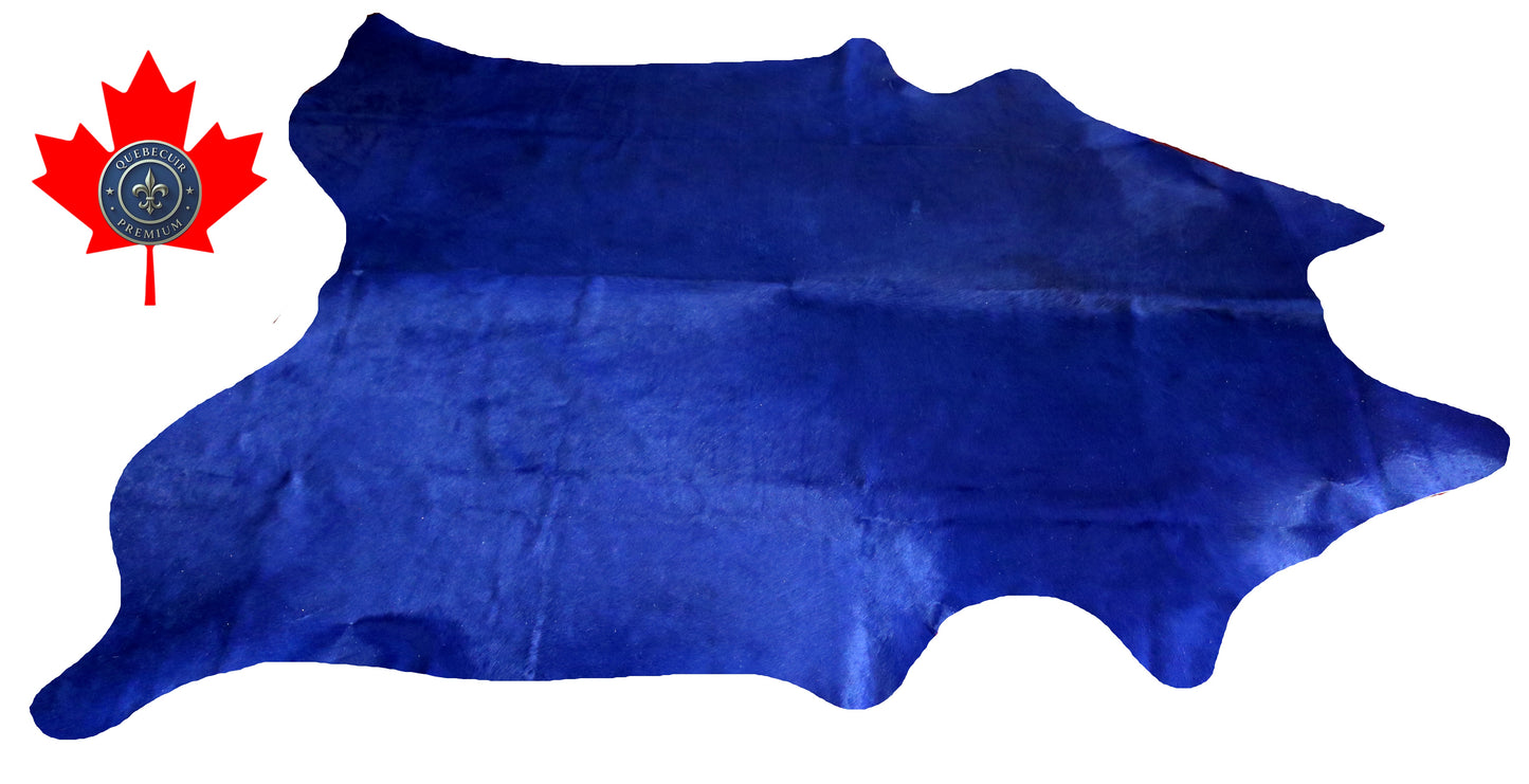 99016- Cowhide Rug Tapis Peau de Vache BLUE DYED - Collection Quebecuir Premium