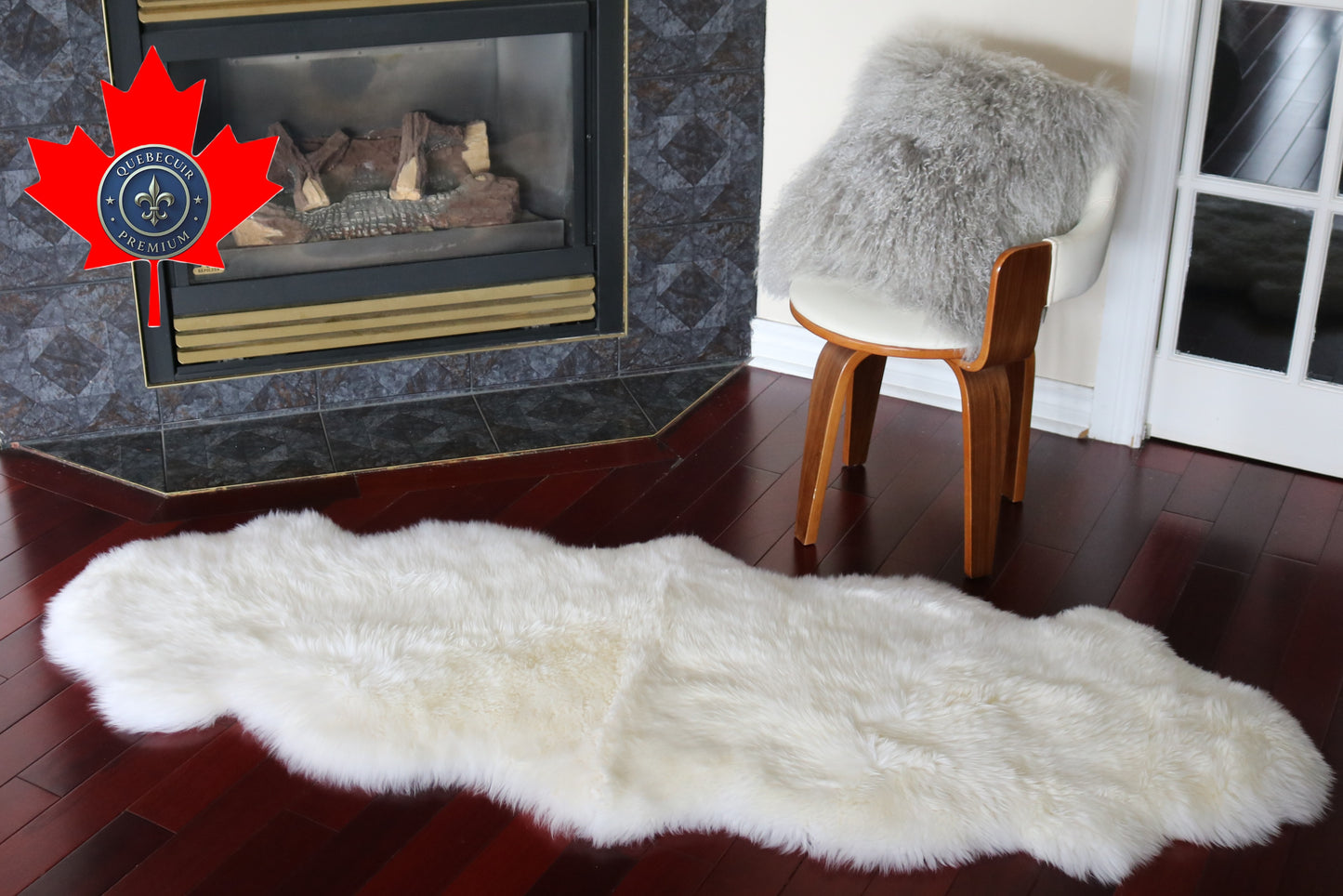 99069 Tapis GRAND peau de Mouton Sheepskin BIG SIZE Collection Quebecuir Premium IVOIRE X 2