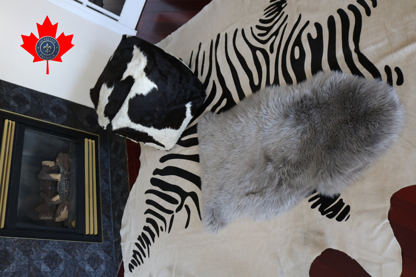 300171 Tapis GRAND peau de Mouton Sheepskin BIG SIZE Collection Quebecuir Premium GREY X 1
