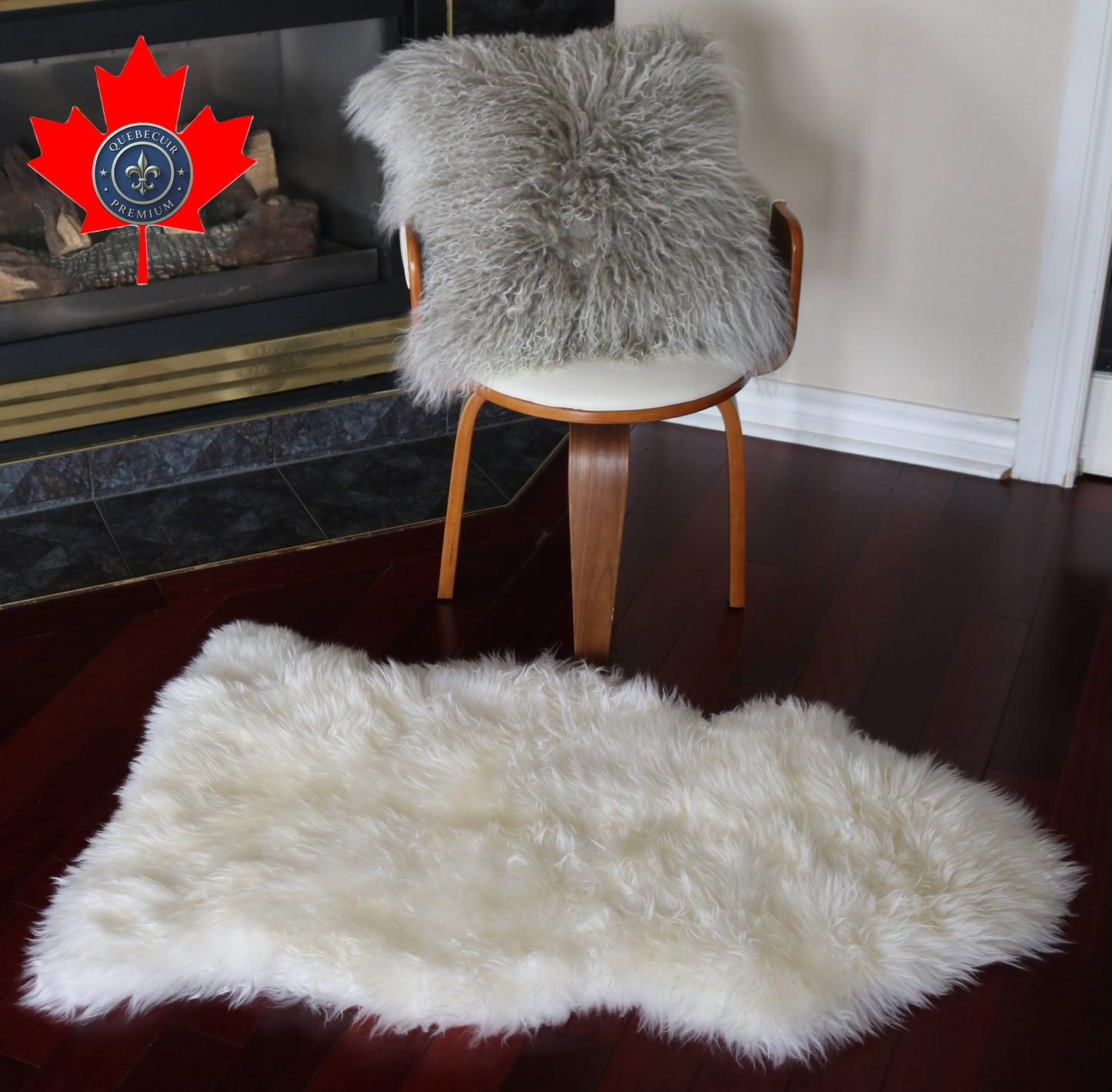 99104 Tapis GRAND peau de Mouton Sheepskin BIG SIZE Collection Quebecuir Premium IVOIRE X 1