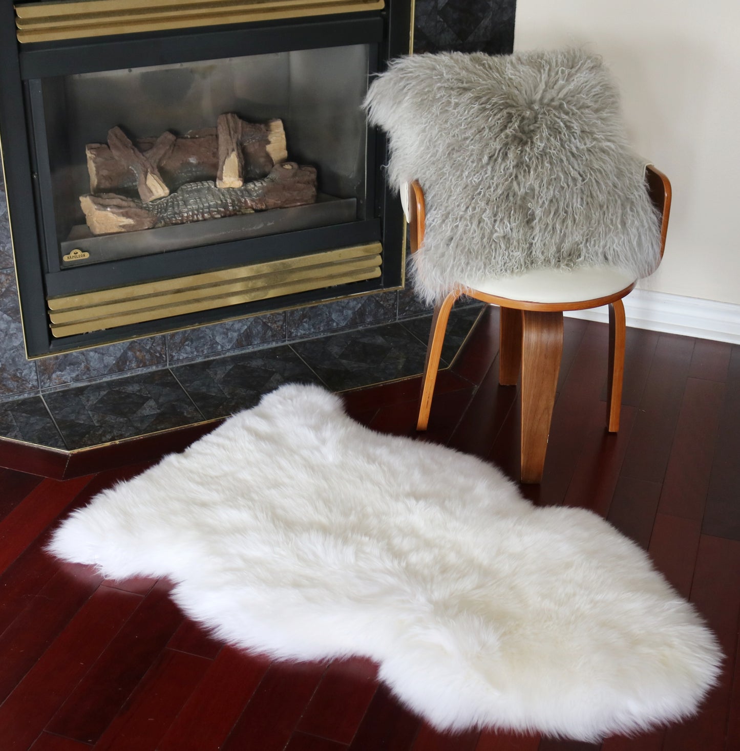 200455 Tapis GRAND peau de Mouton Sheepskin BIG SIZE Collection Quebecuir Premium IVOIRE X 1