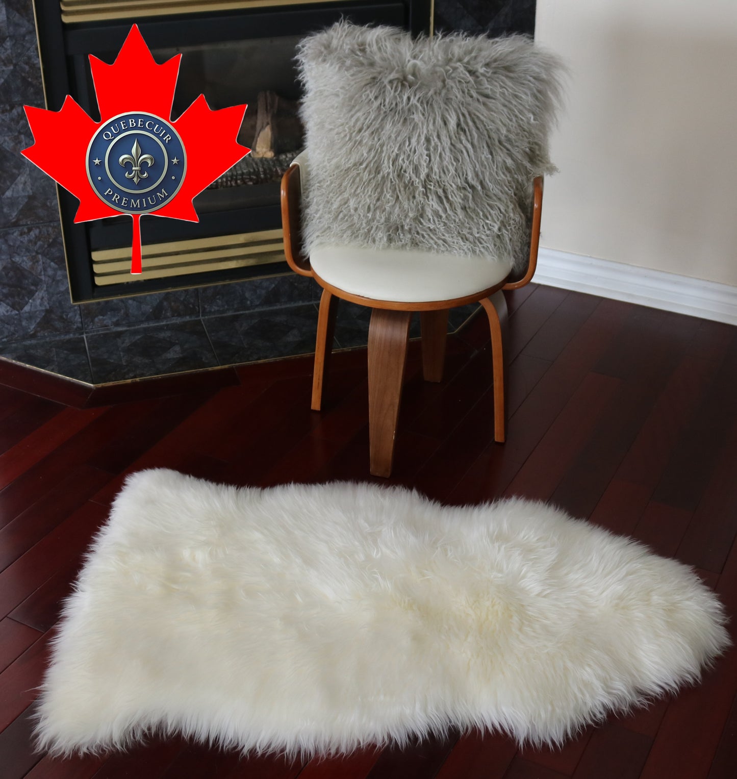 200457 Tapis GRAND peau de Mouton Sheepskin BIG SIZE Collection Quebecuir Premium IVORY X 1