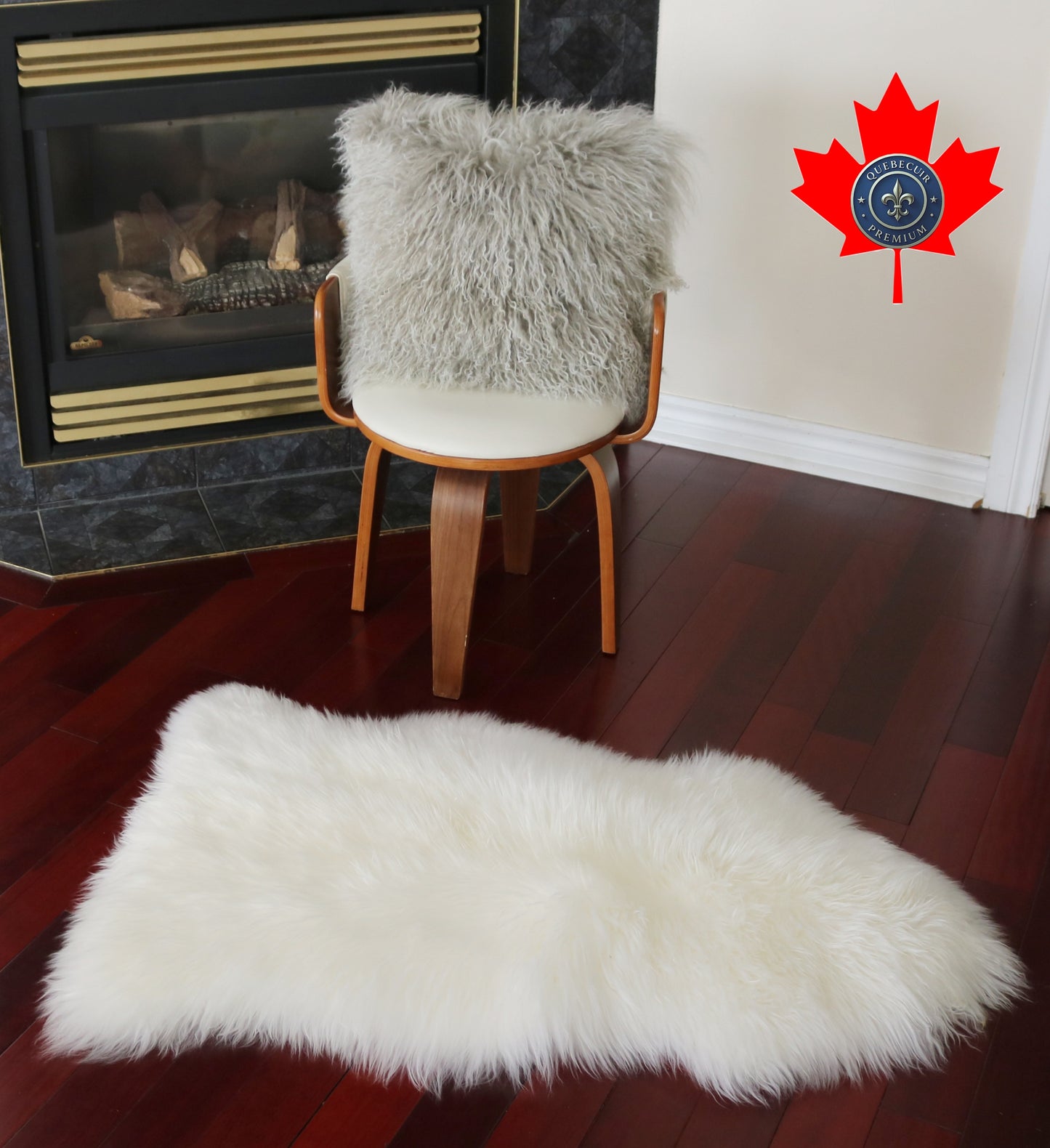 200460 Tapis GRAND peau de Mouton Sheepskin BIG SIZE Collection Quebecuir Premium IVORY X 1