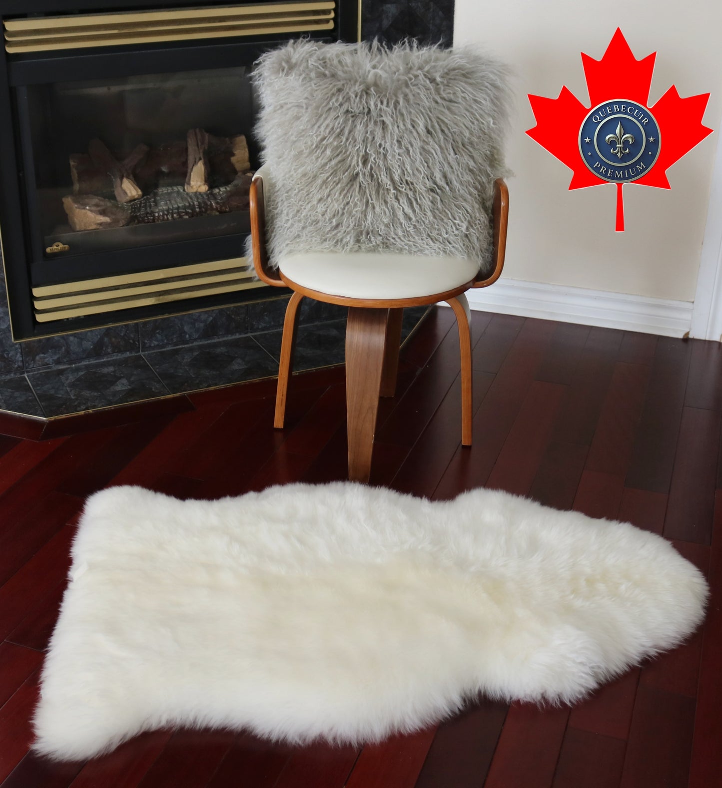 200461 Tapis GRAND peau de Mouton Sheepskin BIG SIZE Collection Quebecuir Premium IVORY X 1