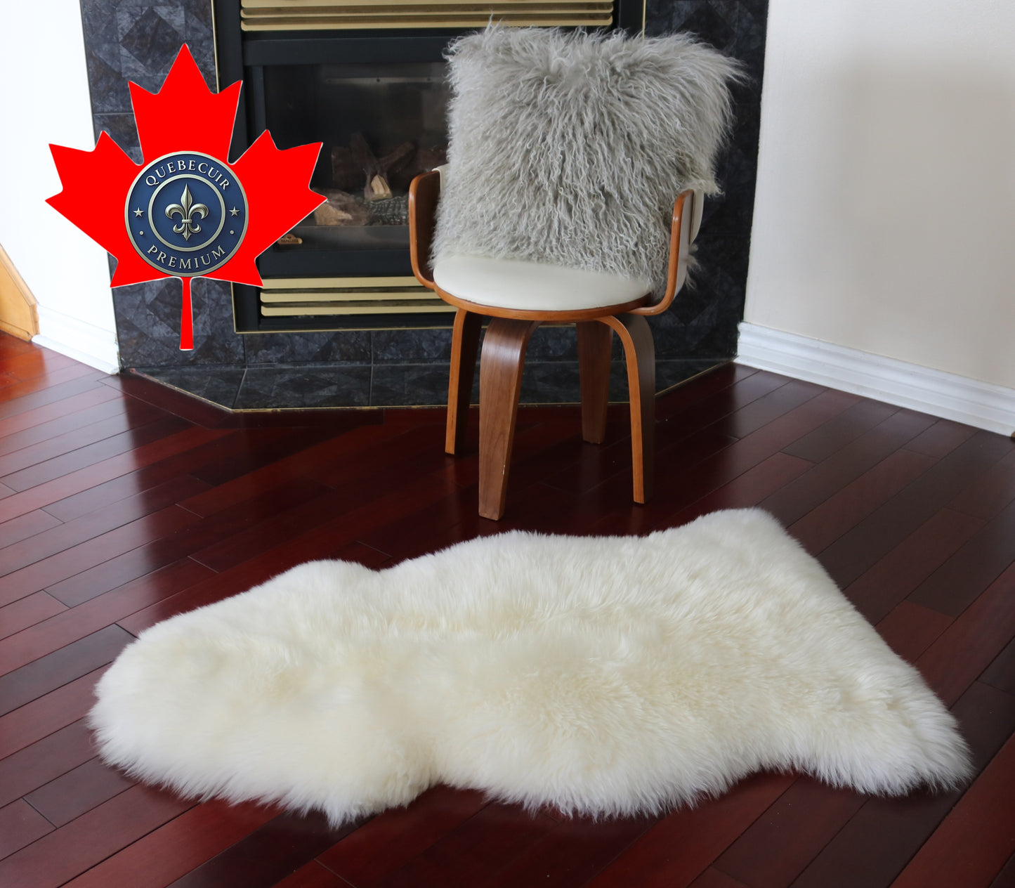 200463 Tapis GRAND peau de Mouton Sheepskin BIG SIZE Collection Quebecuir Premium IVORY X 1