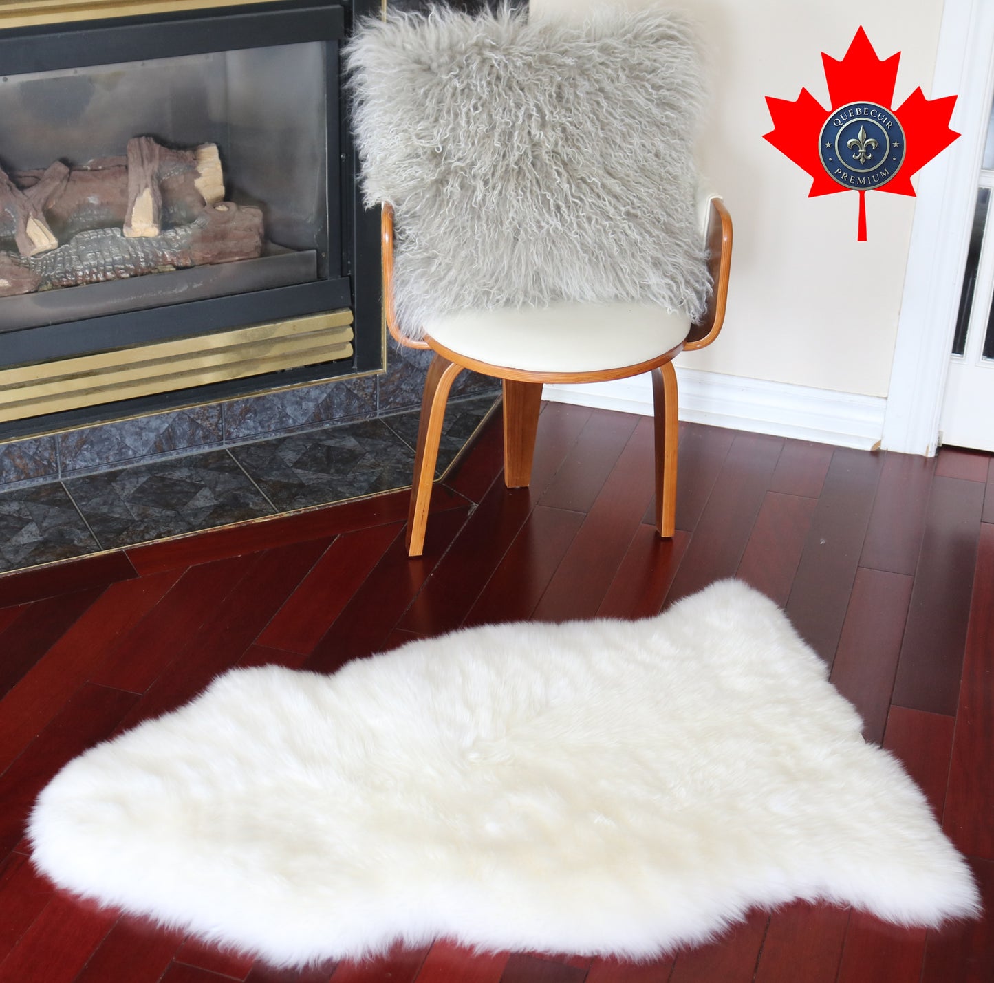 200467 Tapis GRAND peau de Mouton Sheepskin BIG SIZE Collection Quebecuir Premium IVORY X 1