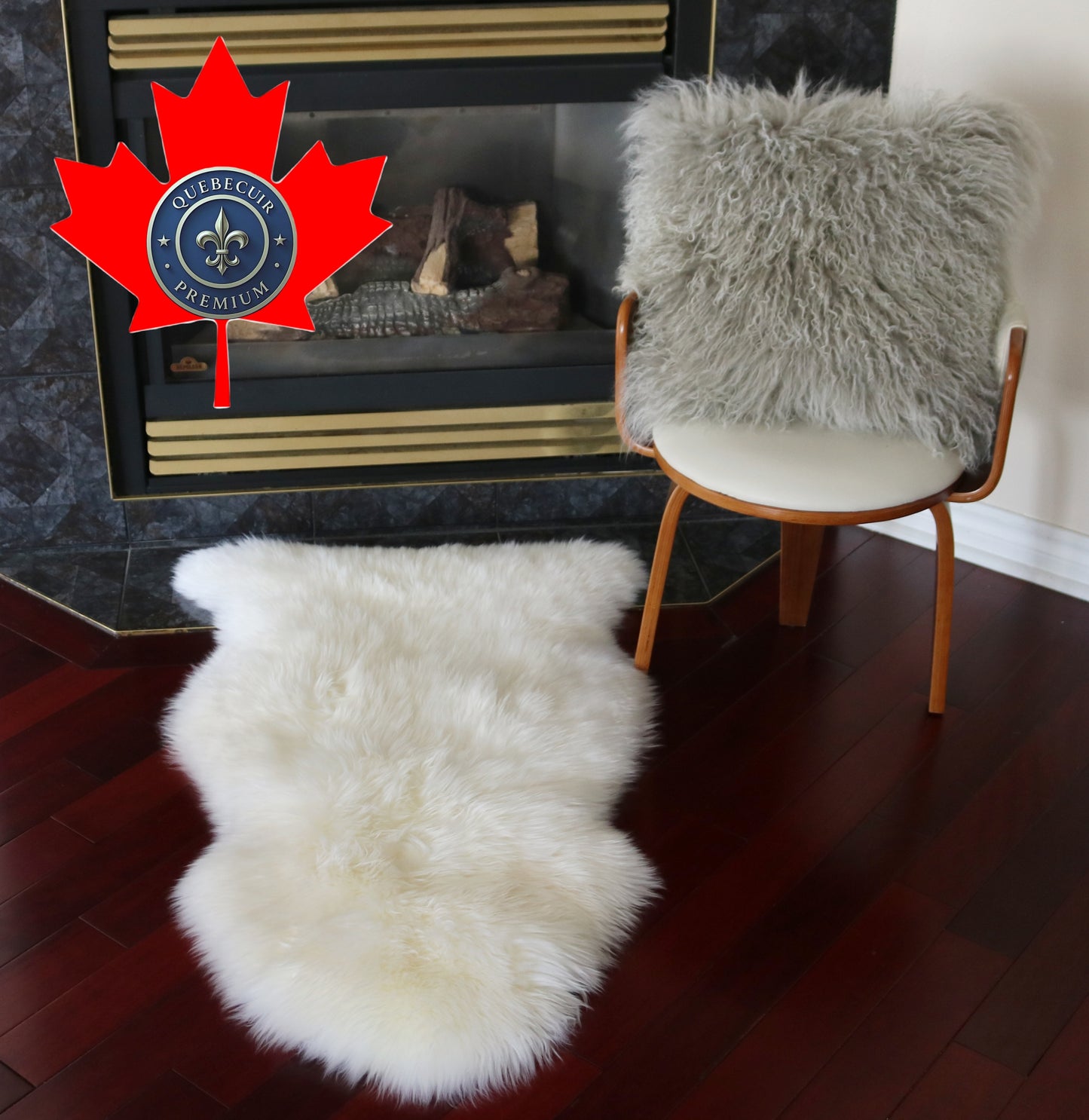 200469 Tapis GRAND peau de Mouton Sheepskin BIG SIZE Collection Quebecuir Premium IVORY X 1