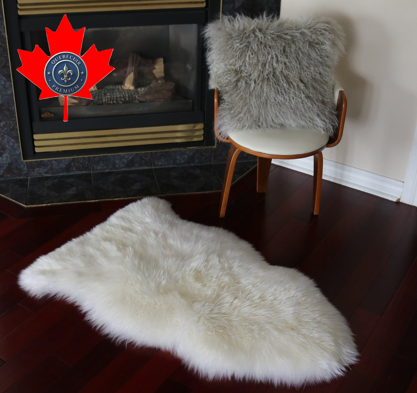 200478 Tapis GRAND peau de Mouton Sheepskin BIG SIZE Collection Quebecuir Premium IVORY X 1