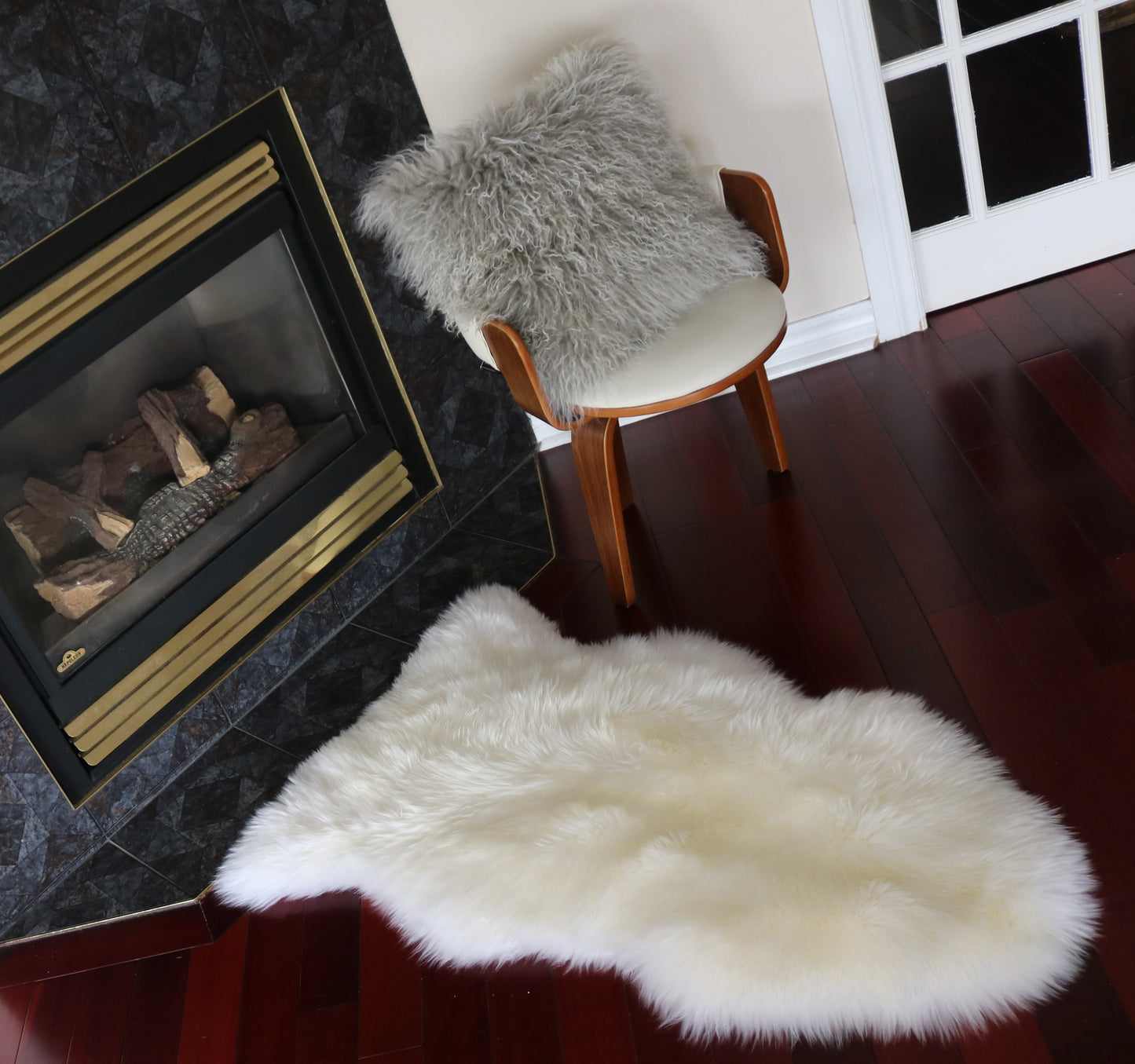 200481 Tapis GRAND peau de Mouton Sheepskin BIG SIZE Collection Quebecuir Premium IVORY X 1