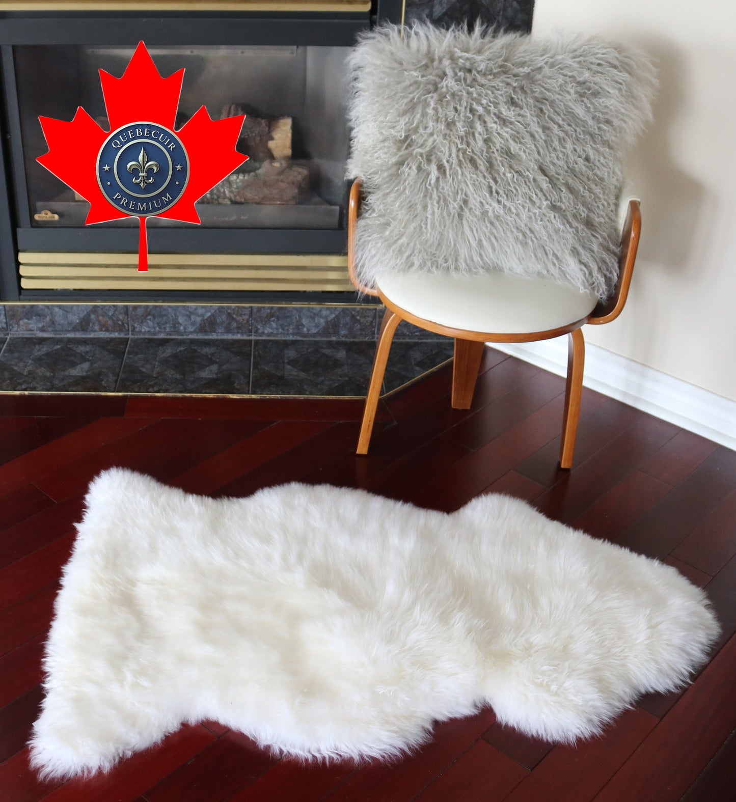 200483 Tapis GRAND peau de Mouton Sheepskin BIG SIZE Collection Quebecuir Premium IVORY X 1