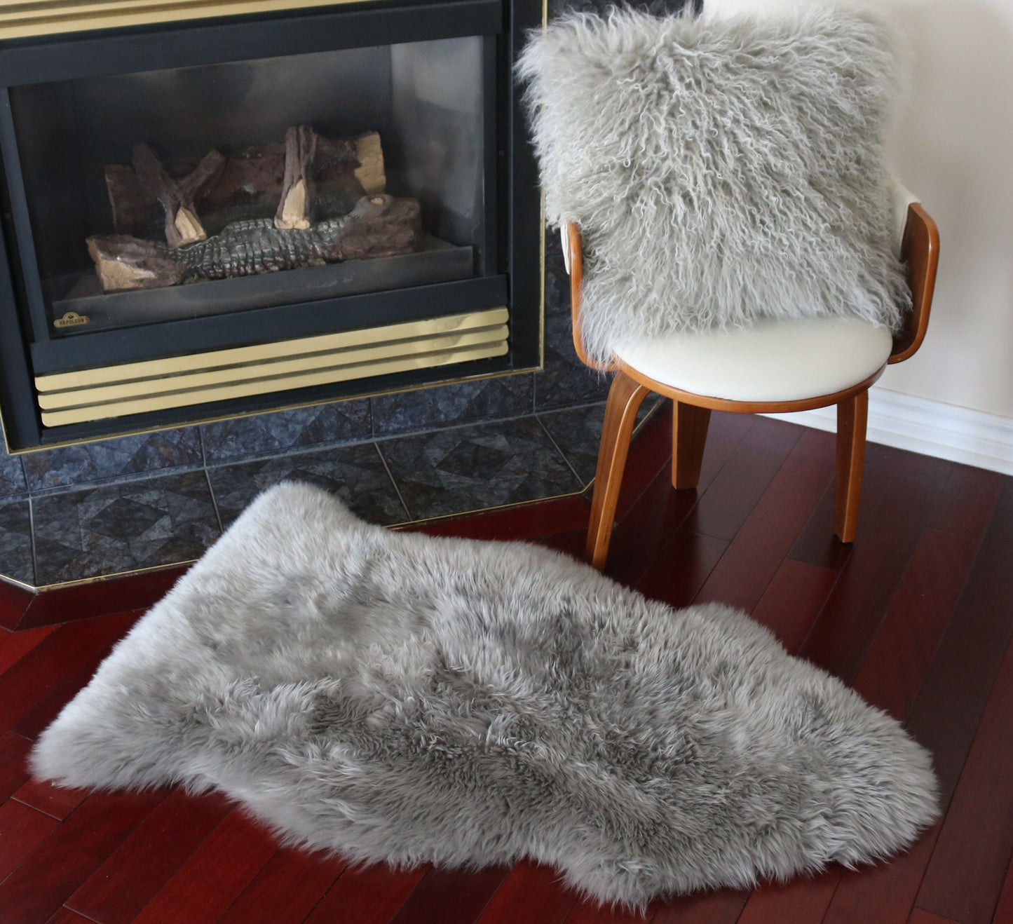 200484 Tapis GRAND peau de Mouton Sheepskin BIG SIZE Collection Quebecuir Premium GREY X 1