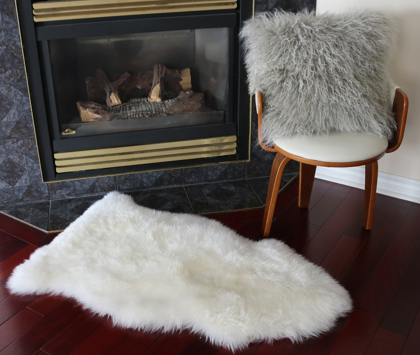200490 Tapis GRAND peau de Mouton Sheepskin BIG SIZE Collection Quebecuir Premium IVORY X 1