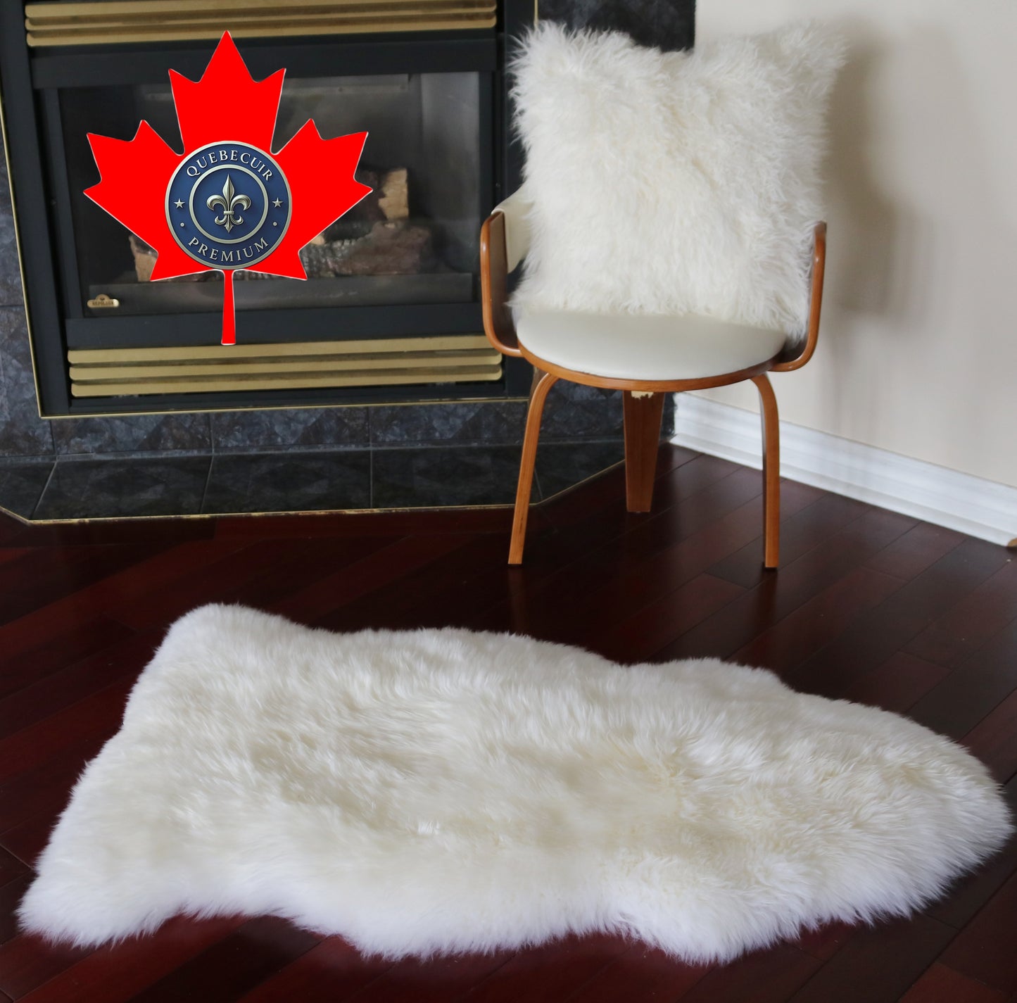 300350 Tapis GRAND peau de Mouton Sheepskin BIG SIZE Collection Quebecuir Premium IVORY X 1