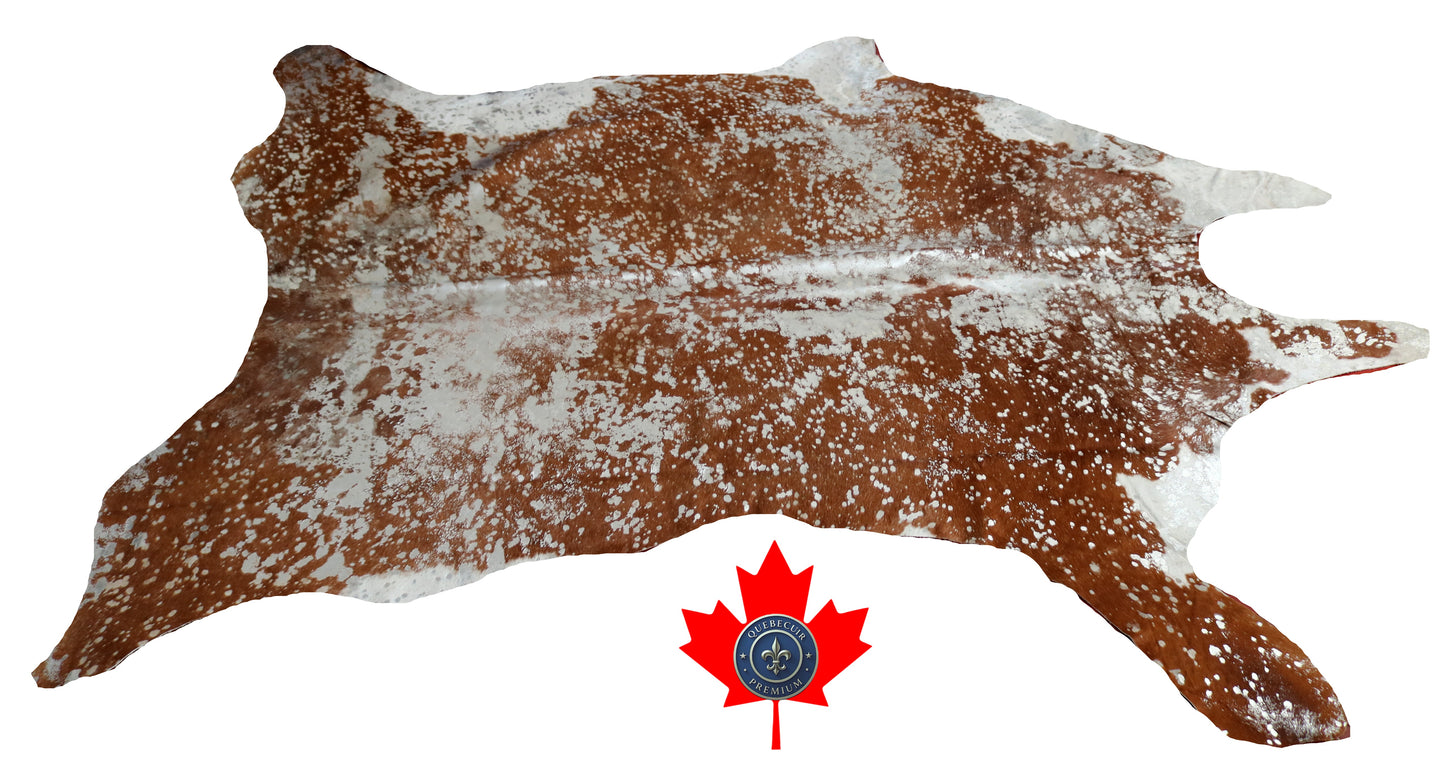 300526 - Cowhide Rug Tapis Peau de Vache SILVER METALLIC - Collection Quebecuir Premium