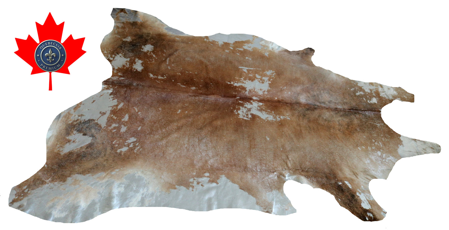 99193 - Cowhide Rug Tapis Peau de Vache SILVER METALLIC SUPER BIG SIZE XXL - Collection Quebecuir Premium