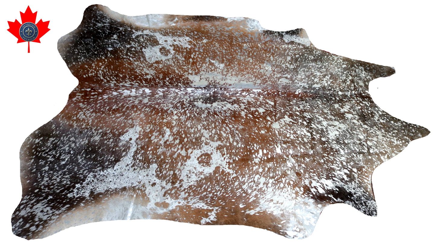 300550- Cowhide Rug Tapis Peau de Vache SILVER METALLIC - Collection Quebecuir Premium