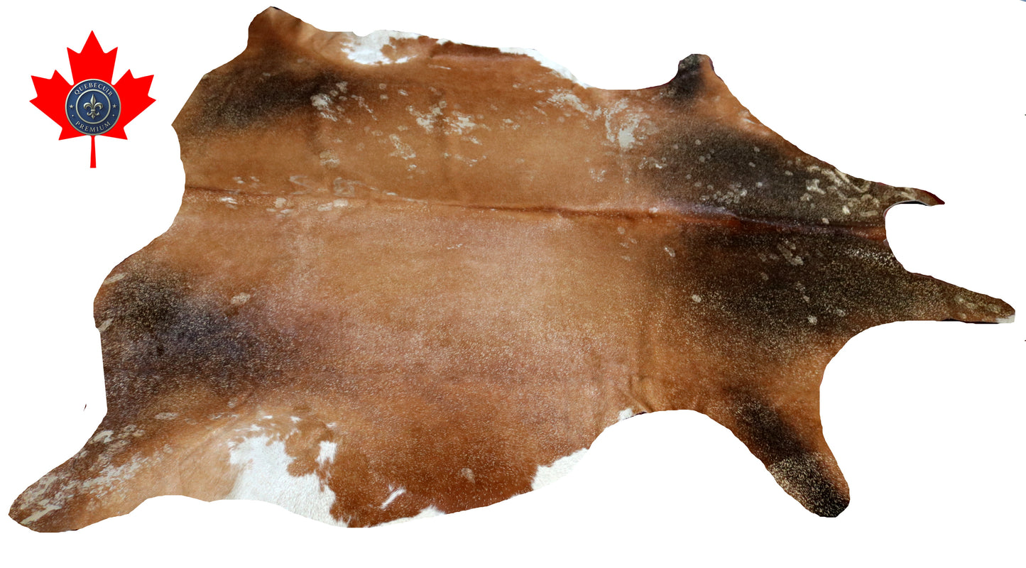 300602- Cowhide Rug Tapis Peau de Vache -GOLDEN METALLIC Collection Quebecuir Premium