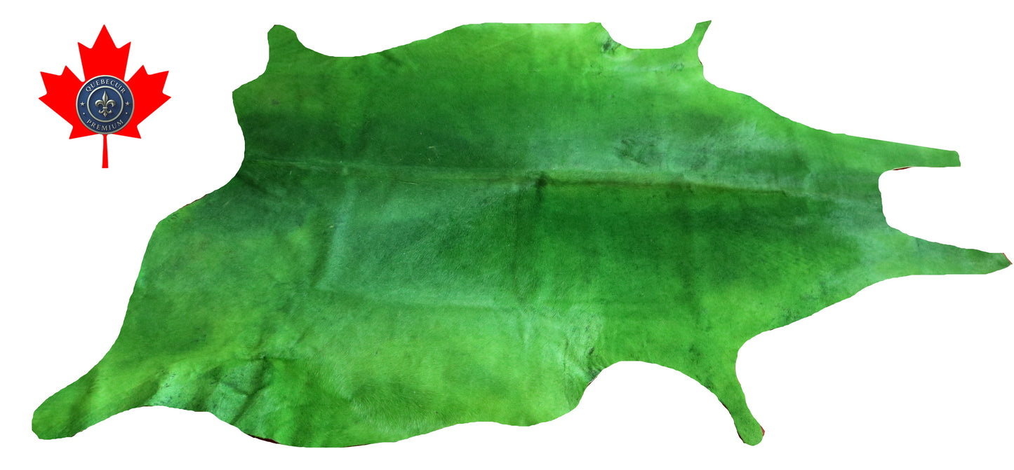300605- Cowhide Rug Tapis Peau de Vache -GREEN Collection Quebecuir Premium