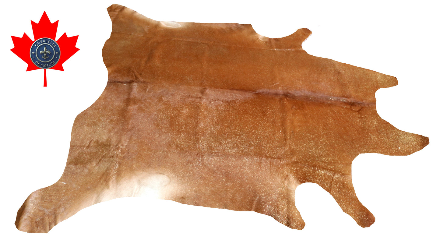300614- Cowhide Rug Tapis Peau de Vache -GOLDEN METALLIC Collection Quebecuir Premium