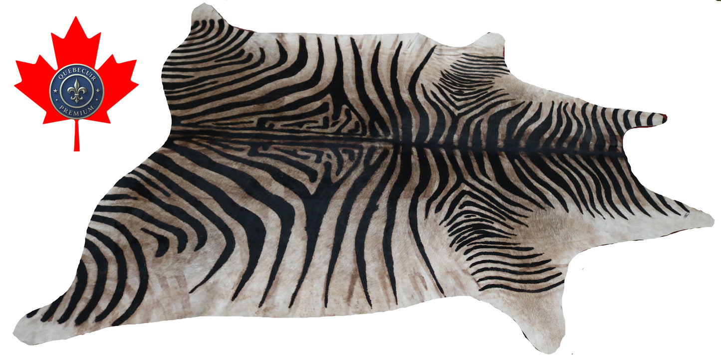 300630- Cowhide Rug Tapis Peau de Vache ZEBRA - Collection Quebecuir Premium
