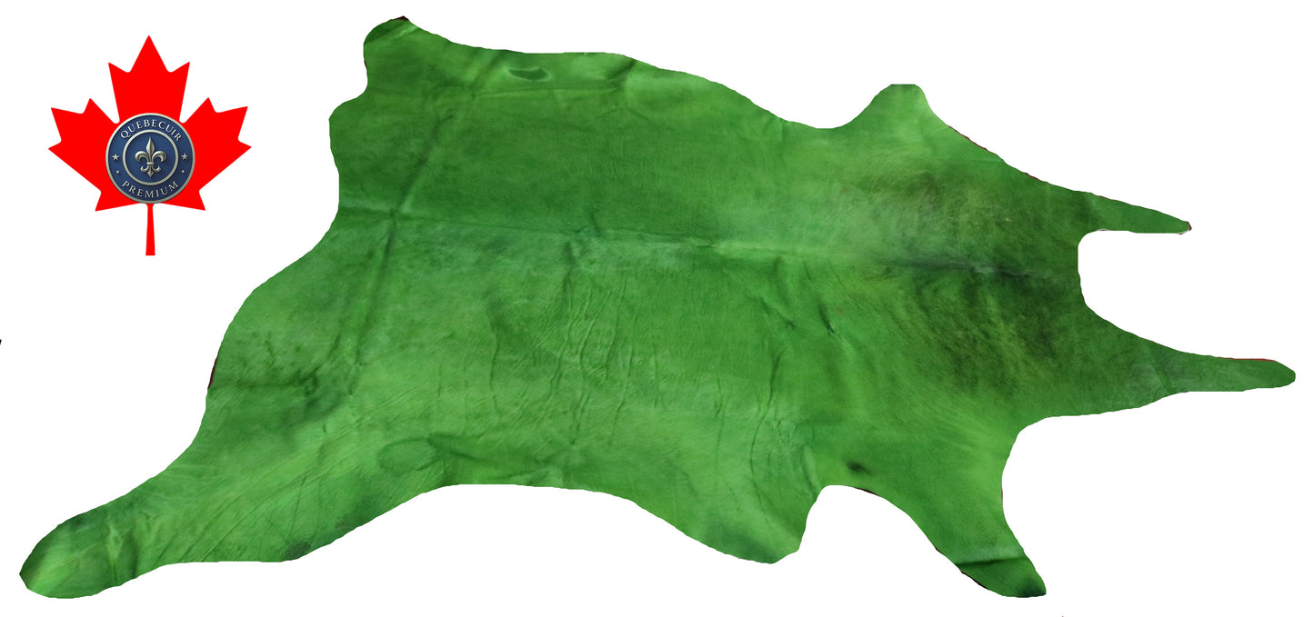300633- Cowhide Rug Tapis Peau de Vache GREEN - Collection Quebecuir Premium
