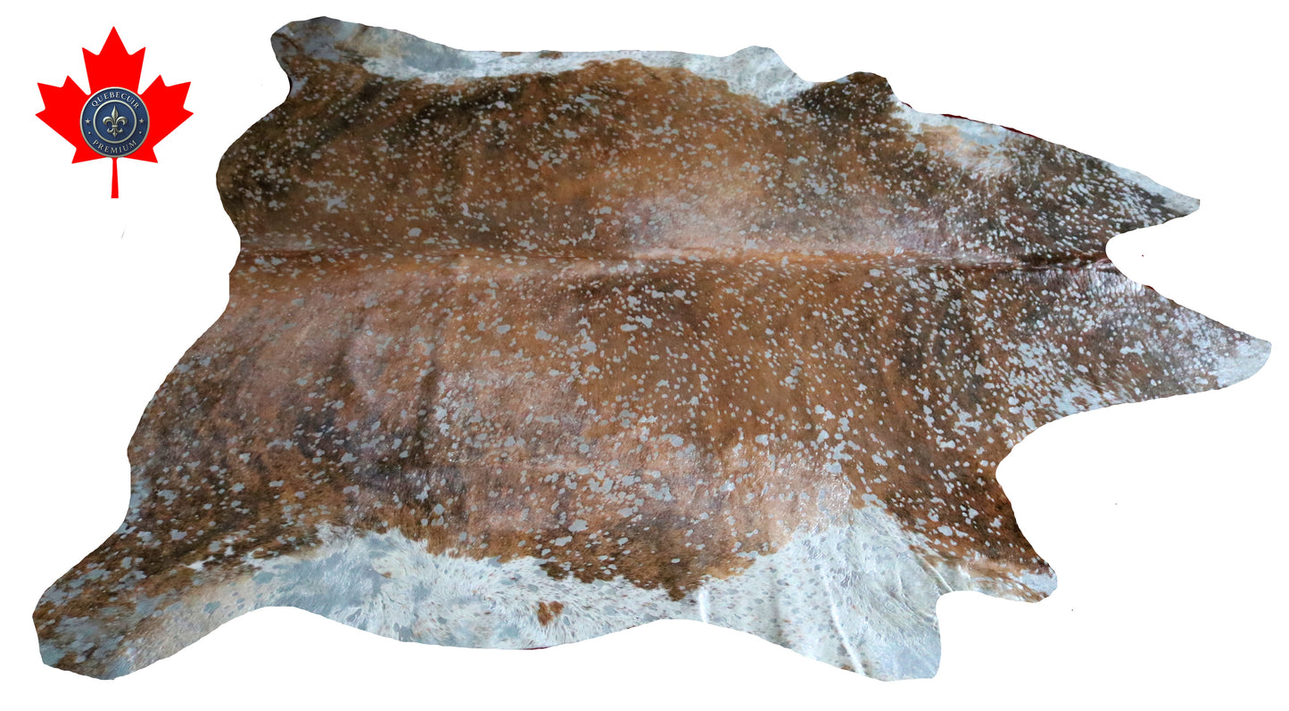 300655- Cowhide Rug Tapis Peau de Vache SILVER METALLIC - Collection Quebecuir Premium