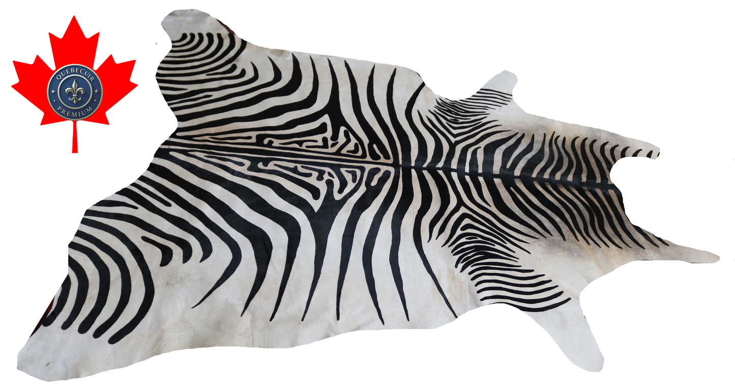 300663- Cowhide Rug Tapis Peau de Vache ZEBRA - Collection Quebecuir Premium