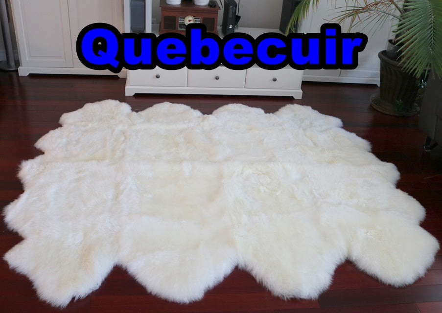 300925 Tapis GRAND peau de Mouton Sheepskin SUPER BIG SIZE XXXL Collection Quebecuir Premium IVORY X 8