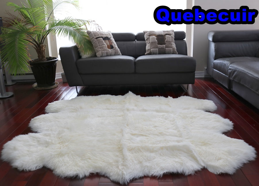 3005322 Tapis GRAND peau de Mouton Sheepskin BIG SIZE Collection Quebecuir Premium IVORY X 6