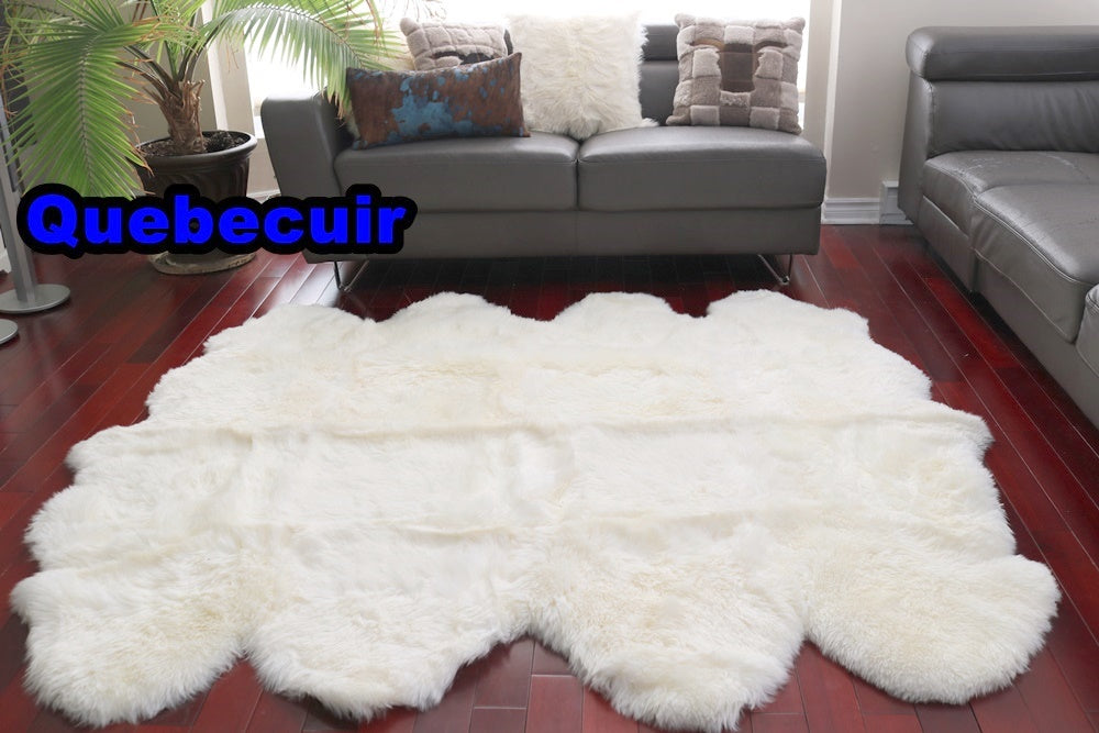 98336 Tapis GRAND peau de Mouton Sheepskin SUPER XXXL BIG SIZE Collection Quebecuir Premium IVOIRE IVORY X 8