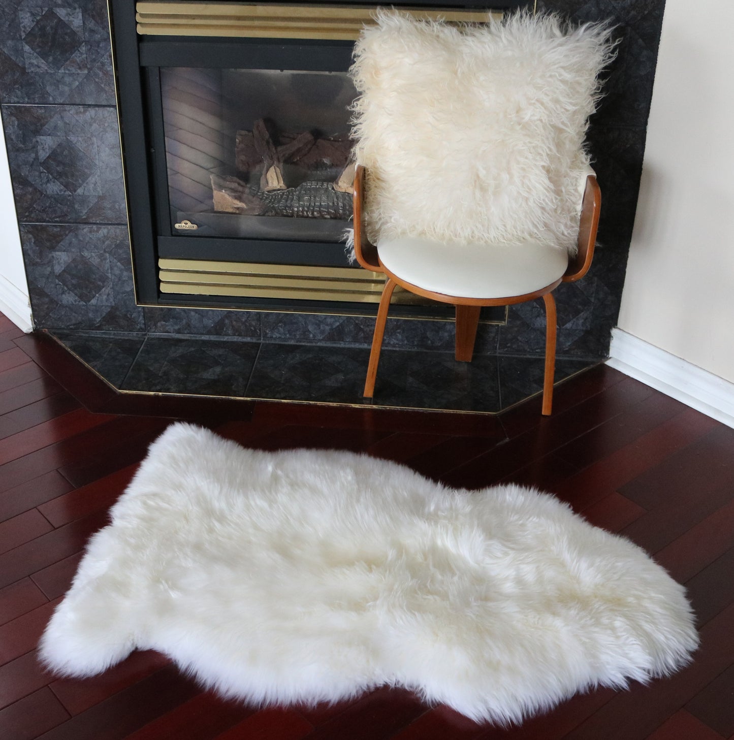 99855 Tapis GRAND peau de Mouton Sheepskin BIG SIZE Collection Quebecuir Premium IVORY X 1