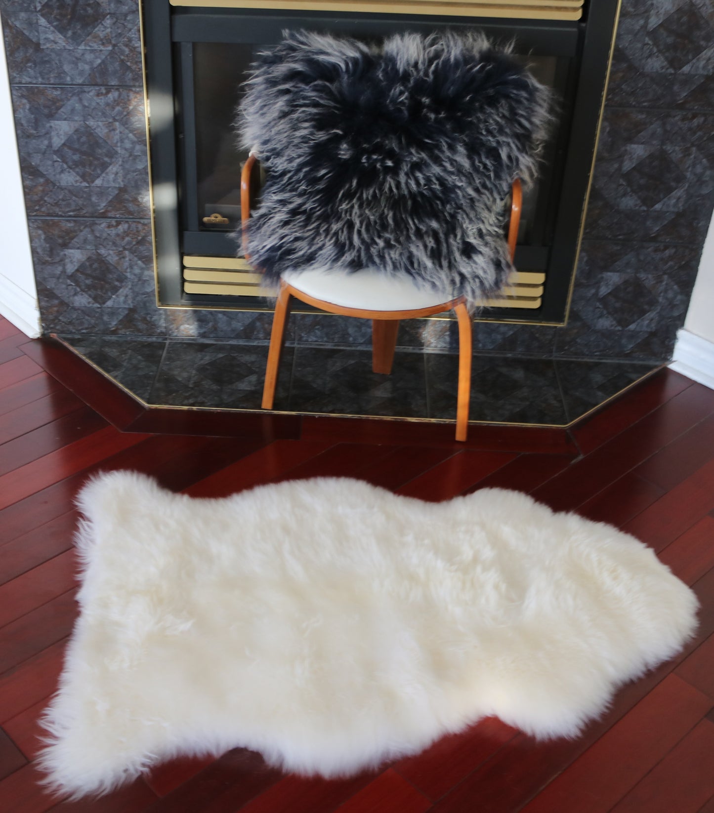 300948 Tapis GRAND peau de Mouton Sheepskin BIG SIZE Collection Quebecuir Premium IVORY X 1