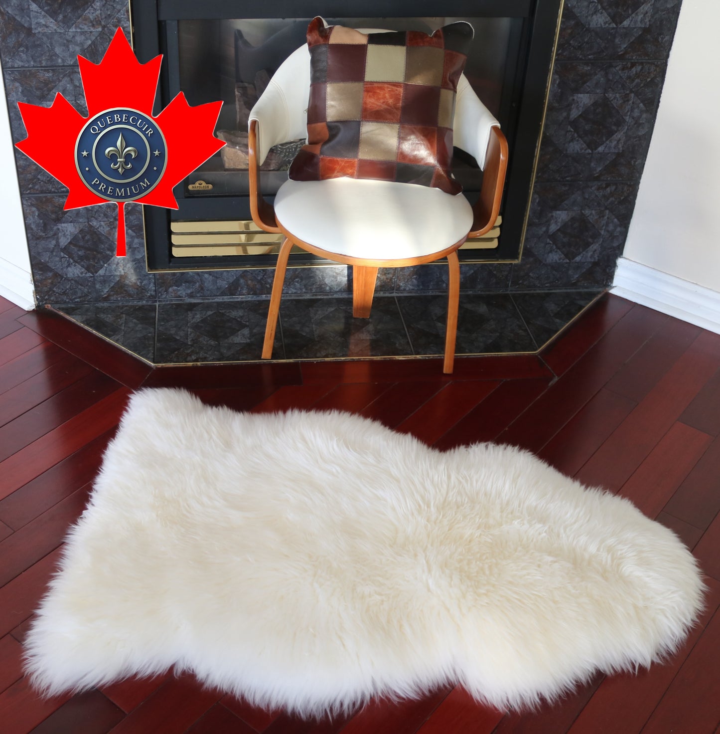 300950 Tapis GRAND peau de Mouton Sheepskin BIG SIZE Collection Quebecuir Premium IVORY X 1