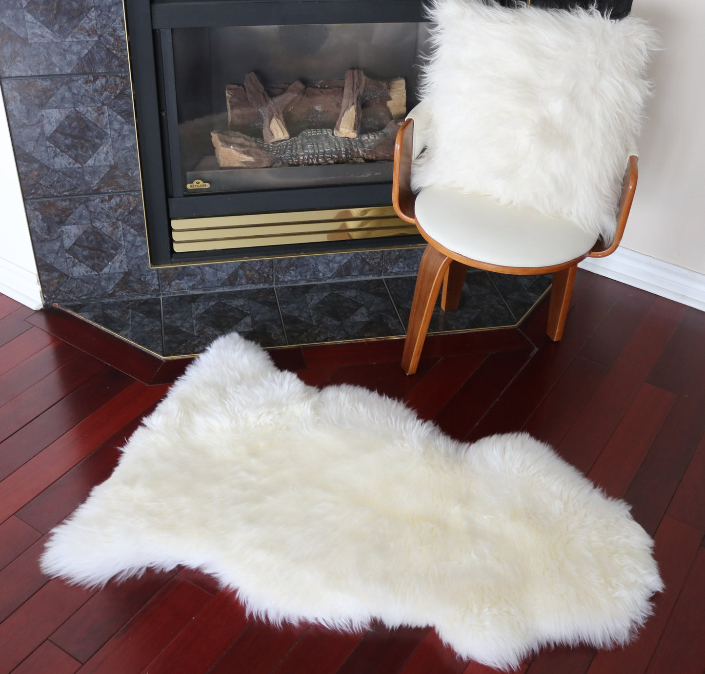 100036 Tapis GRAND peau de Mouton Sheepskin BIG SIZE Collection Quebecuir Premium IVORY X 1