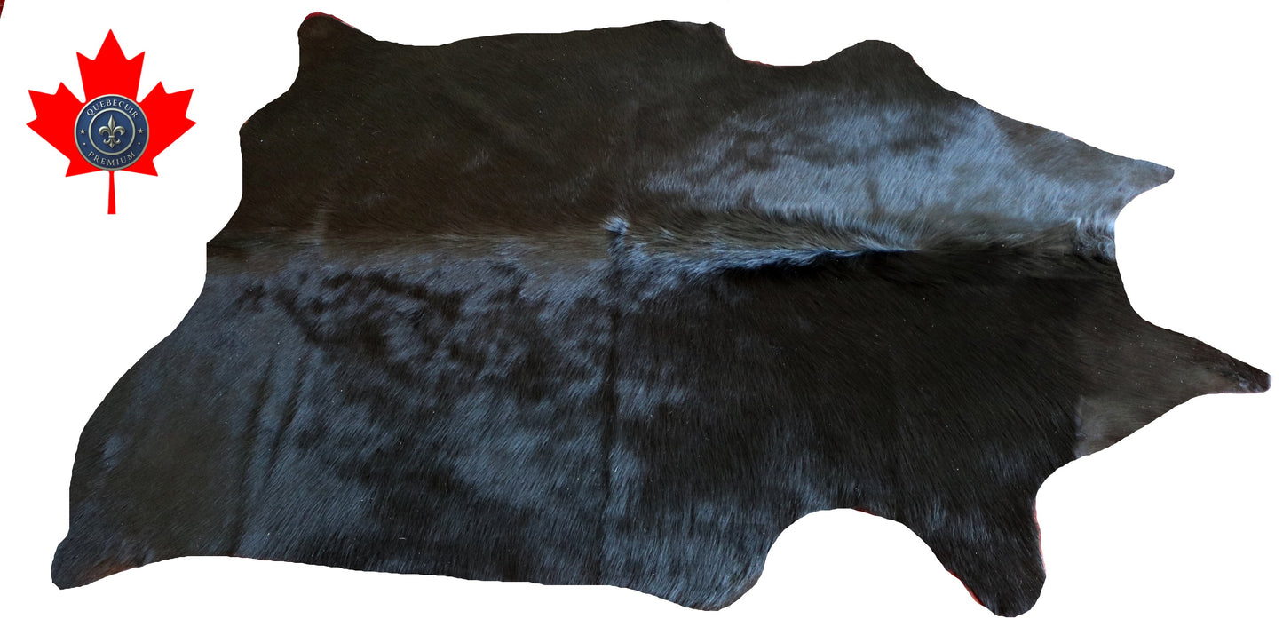 100053 Cowhide rug BLACK Collection Quebecuir Premium