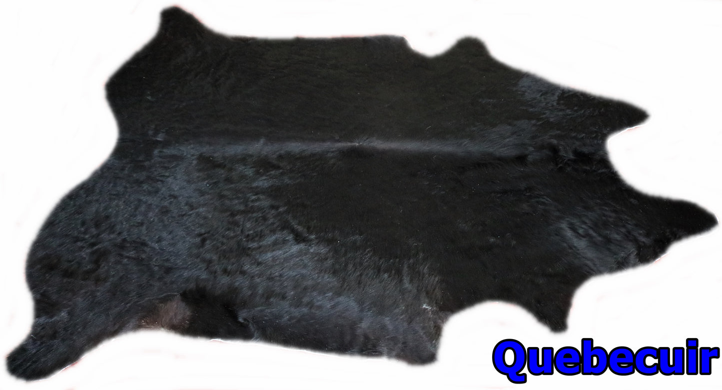 98477- Cowhide Rug Tapis Peau de Vache BIG SIZE XXL BLACK - Collection Quebecuir Premium
