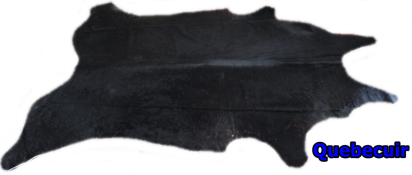 98505 - Cowhide Rug Tapis Peau de Vache SUPER BIG SIZE XXXL BLACK - Collection Quebecuir Premium