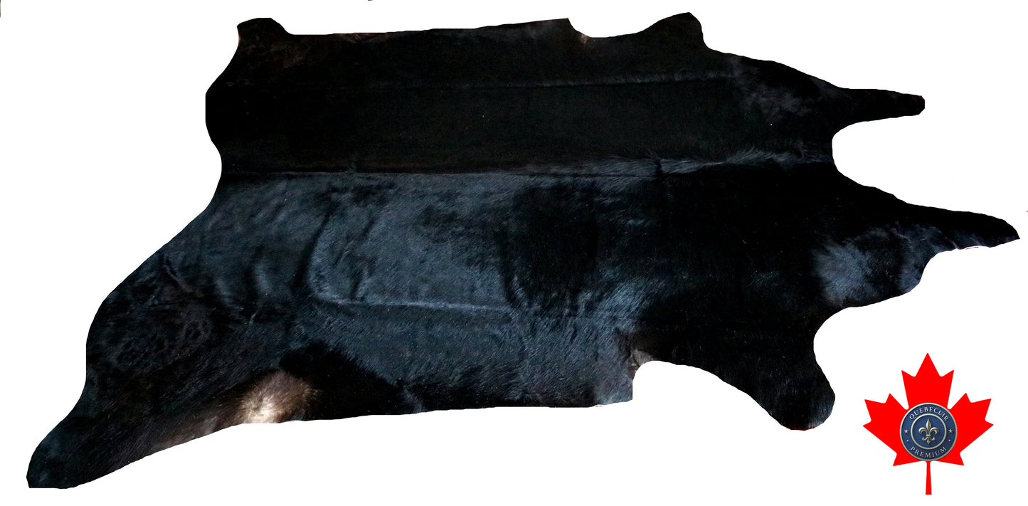 98604 - Cowhide Rug Tapis Peau de Vache SUPER BIG SIZE XXXL BLACK - Collection Quebecuir Premium