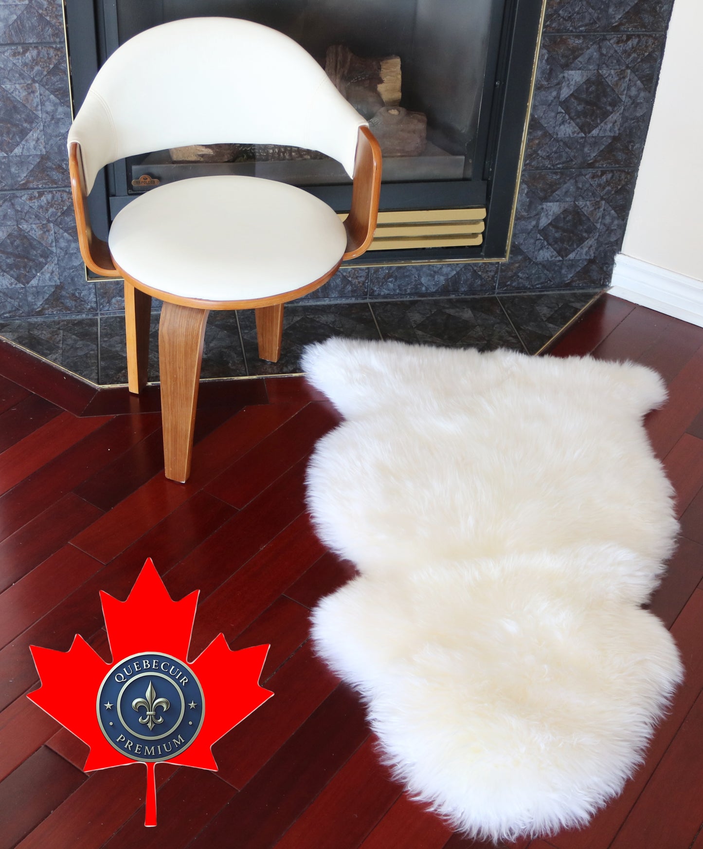 200600 Tapis GRAND peau de Mouton Sheepskin BIG SIZE Collection Quebecuir Premium IVORY X 1