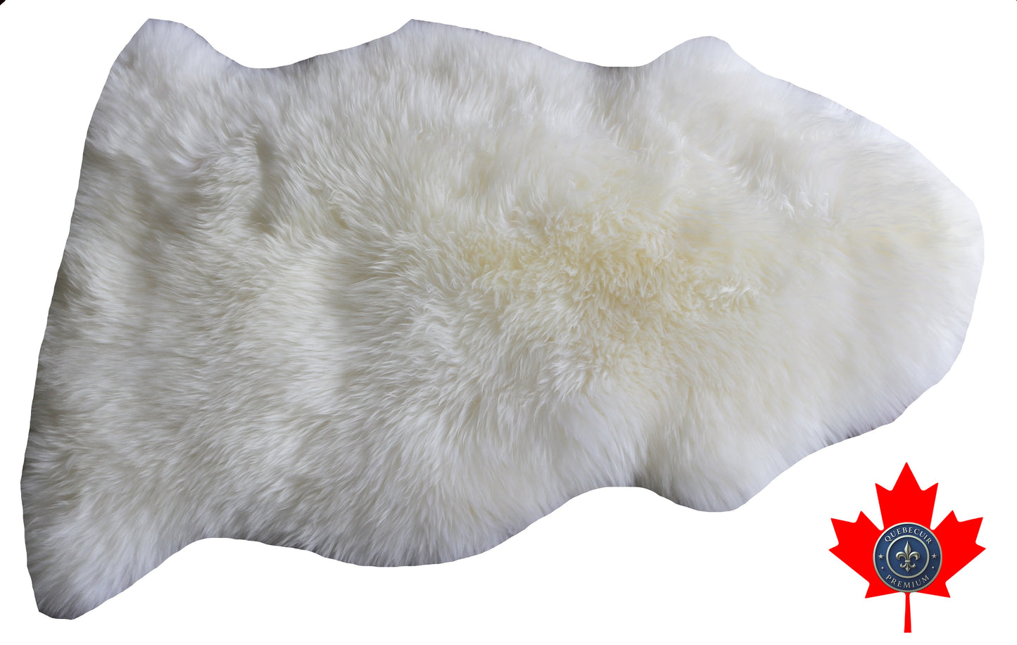 100180 Tapis GRAND peau de Mouton Sheepskin BIG SIZE Collection Quebecuir Premium IVORY X 1