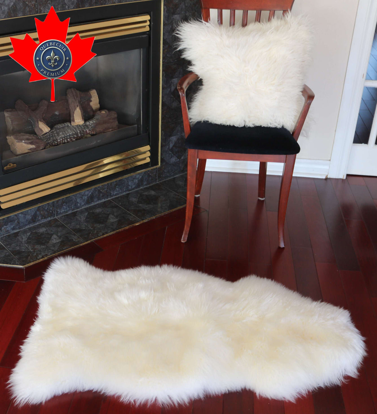 100374 Tapis GRAND peau de Mouton Sheepskin BIG SIZE Collection Quebecuir Premium IVORY X 1