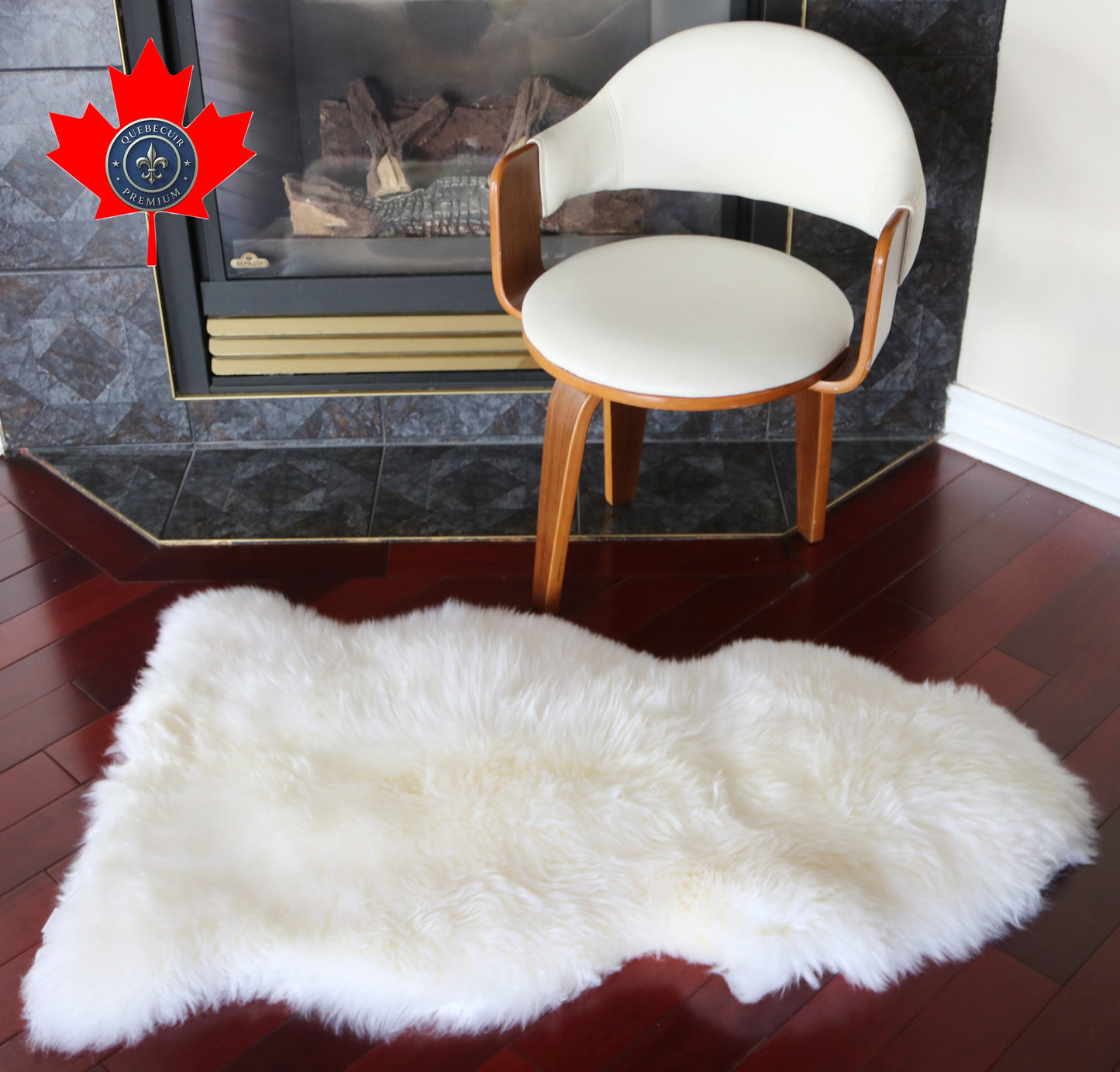 100195 Tapis GRAND peau de Mouton Sheepskin BIG SIZE Collection Quebecuir Premium IVORY X 1