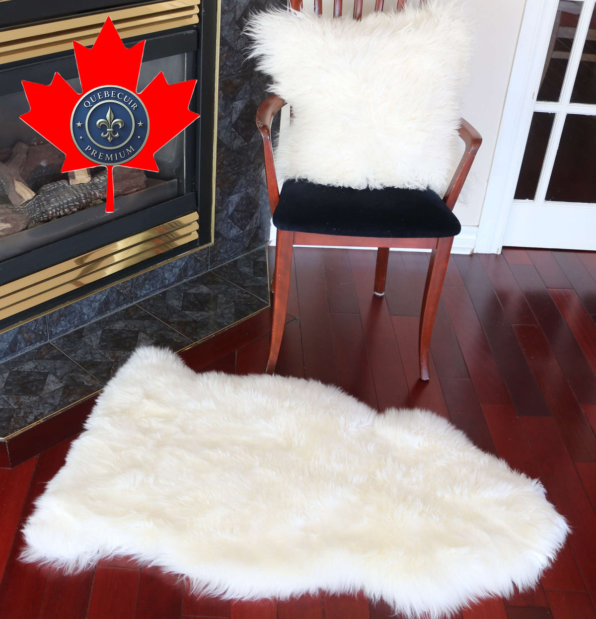 100375 Tapis GRAND peau de Mouton Sheepskin BIG SIZE Collection Quebecuir Premium IVORY X 1