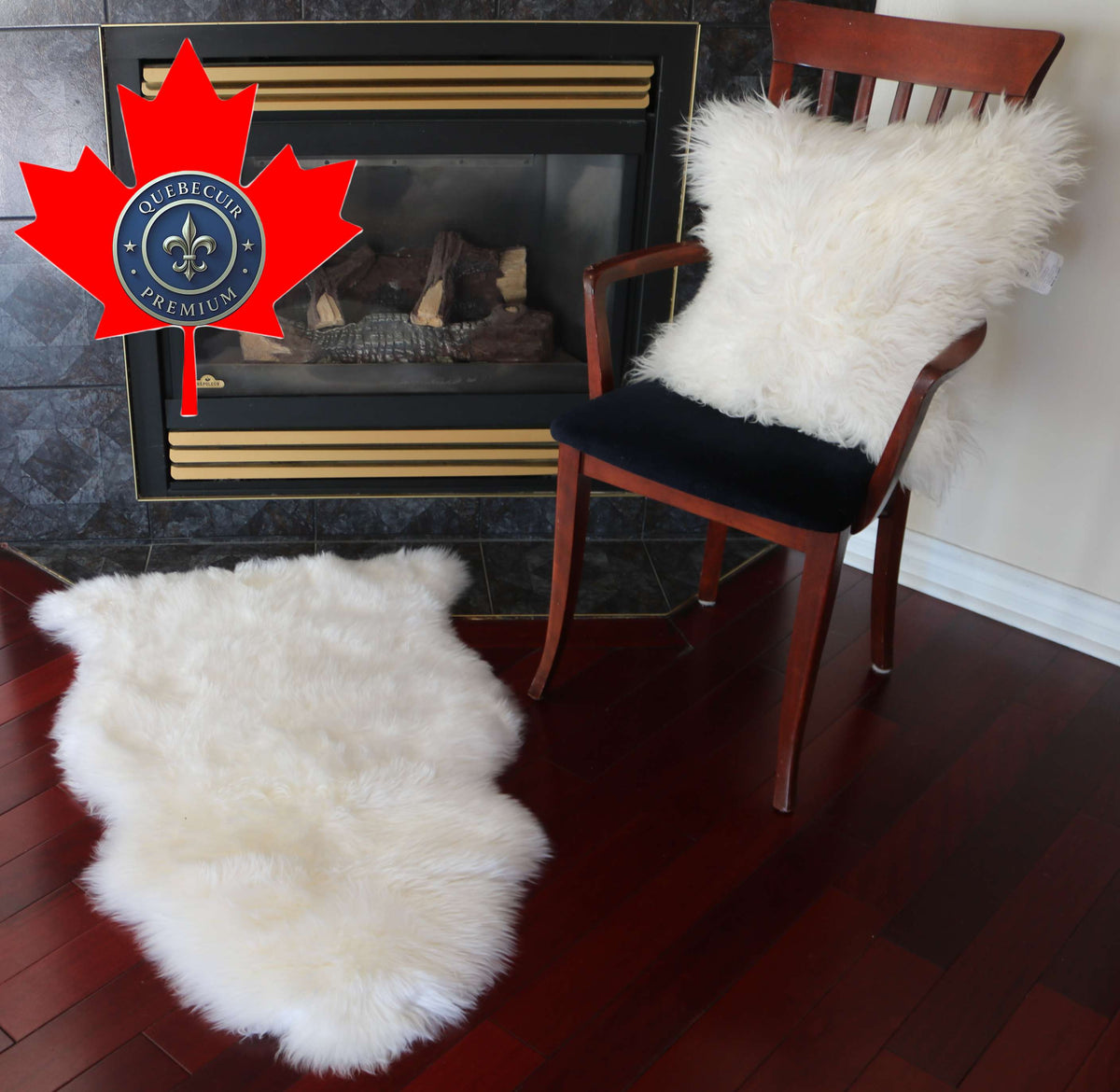 100376 Tapis GRAND peau de Mouton Sheepskin BIG SIZE Collection Quebecuir Premium IVORY X 1