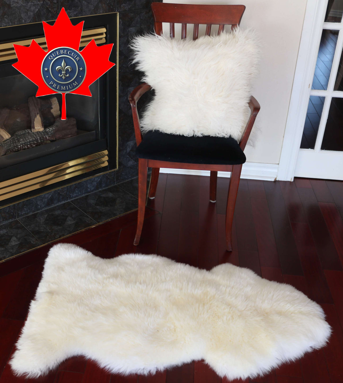 100377 Tapis GRAND peau de Mouton Sheepskin BIG SIZE Collection Quebecuir Premium IVORY X 1