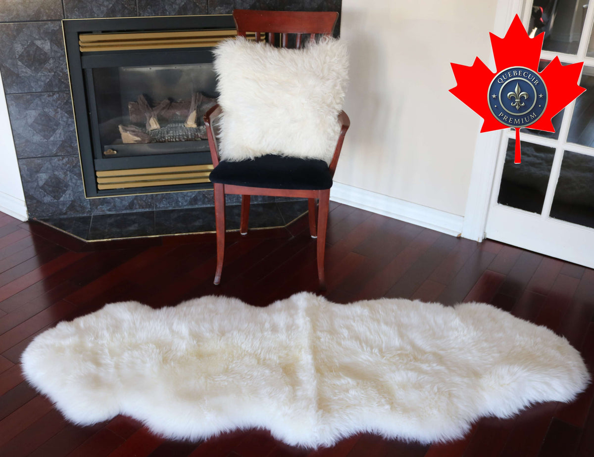 200702 Tapis GRAND peau de Mouton Sheepskin SUPER BIG SIZE Collection Quebecuir Premium IVORY X2