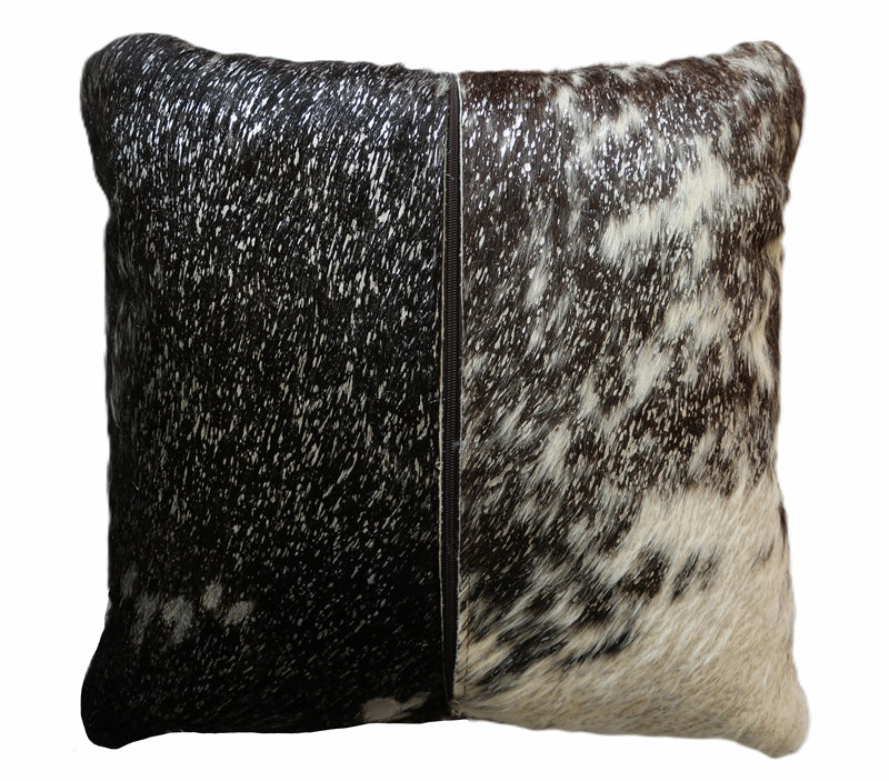 18" Acid Wash Silver Cowhide Pillow. 400022